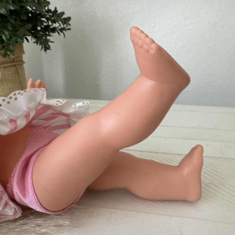 Vintage 1988 Little Miss Dress Up Mattel 80s Baby Doll Striped Dress Heart Cheek - Picture 8 of 16